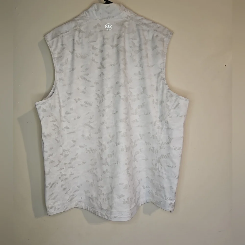 Peter Millar Active Kinetic Camo Vest Men’s XL White Gray | Golf Softshell